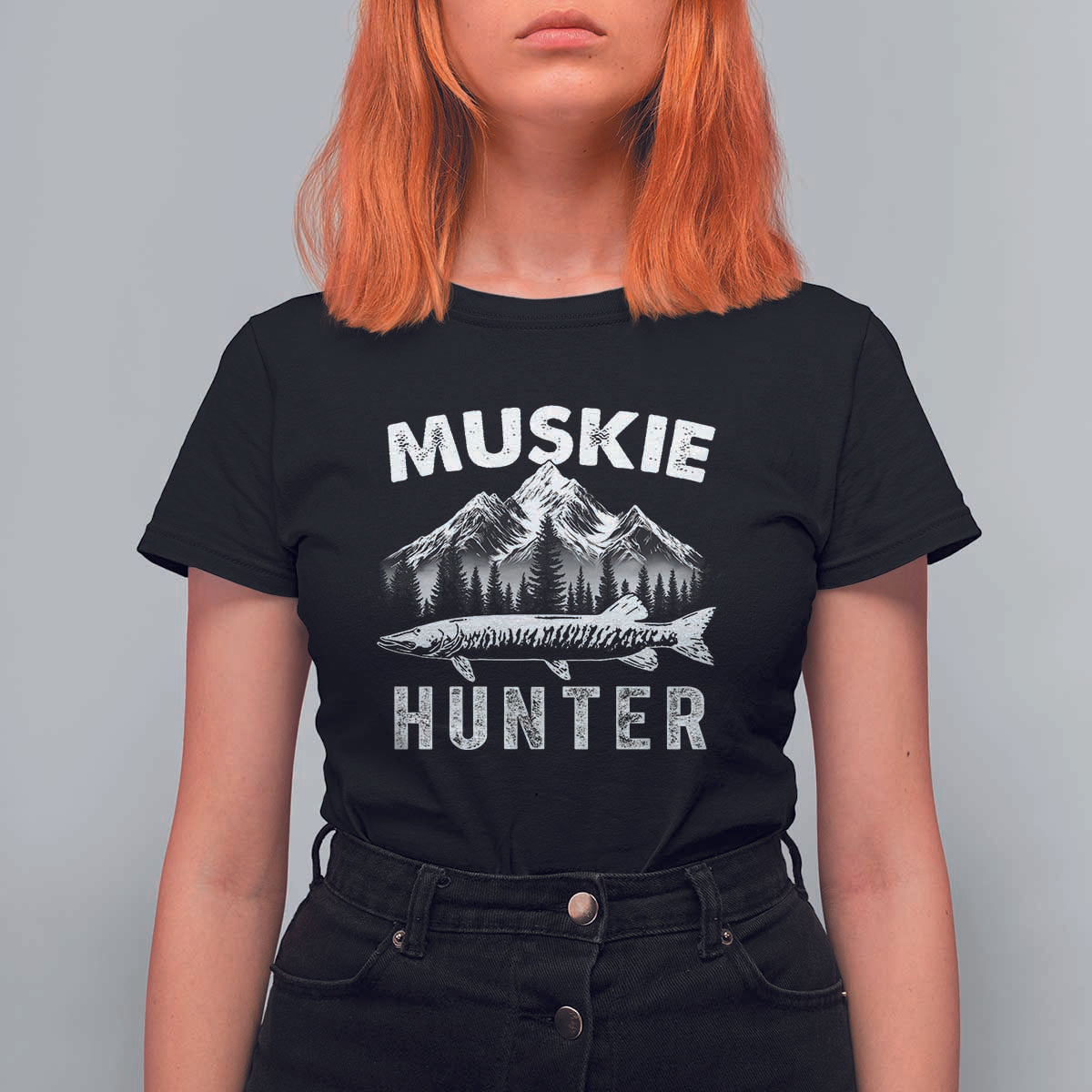 Musky Hunter Fishing Fisherman T Shirt For Women - Wonder Print Shop