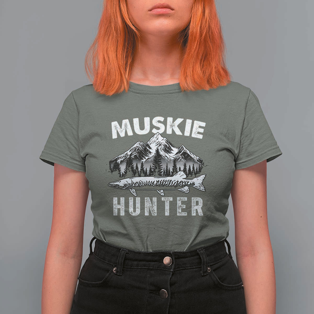 Musky Hunter Fishing Fisherman T Shirt For Women - Wonder Print Shop