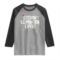 Funny Christmas Raglan Shirt Exterior Illumination Expert Christmas Lights