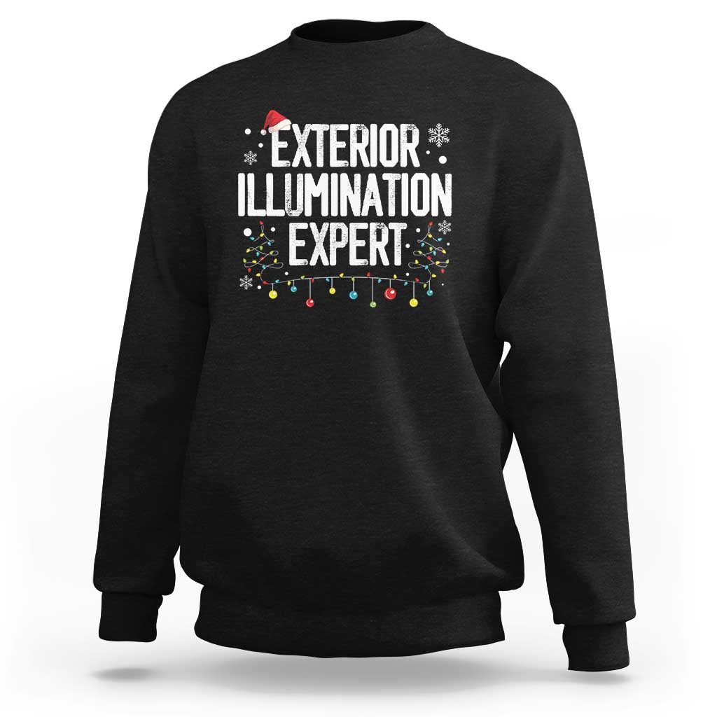 Funny Christmas Sweatshirt Exterior Illumination Expert Christmas Lights - Wonder Print Shop