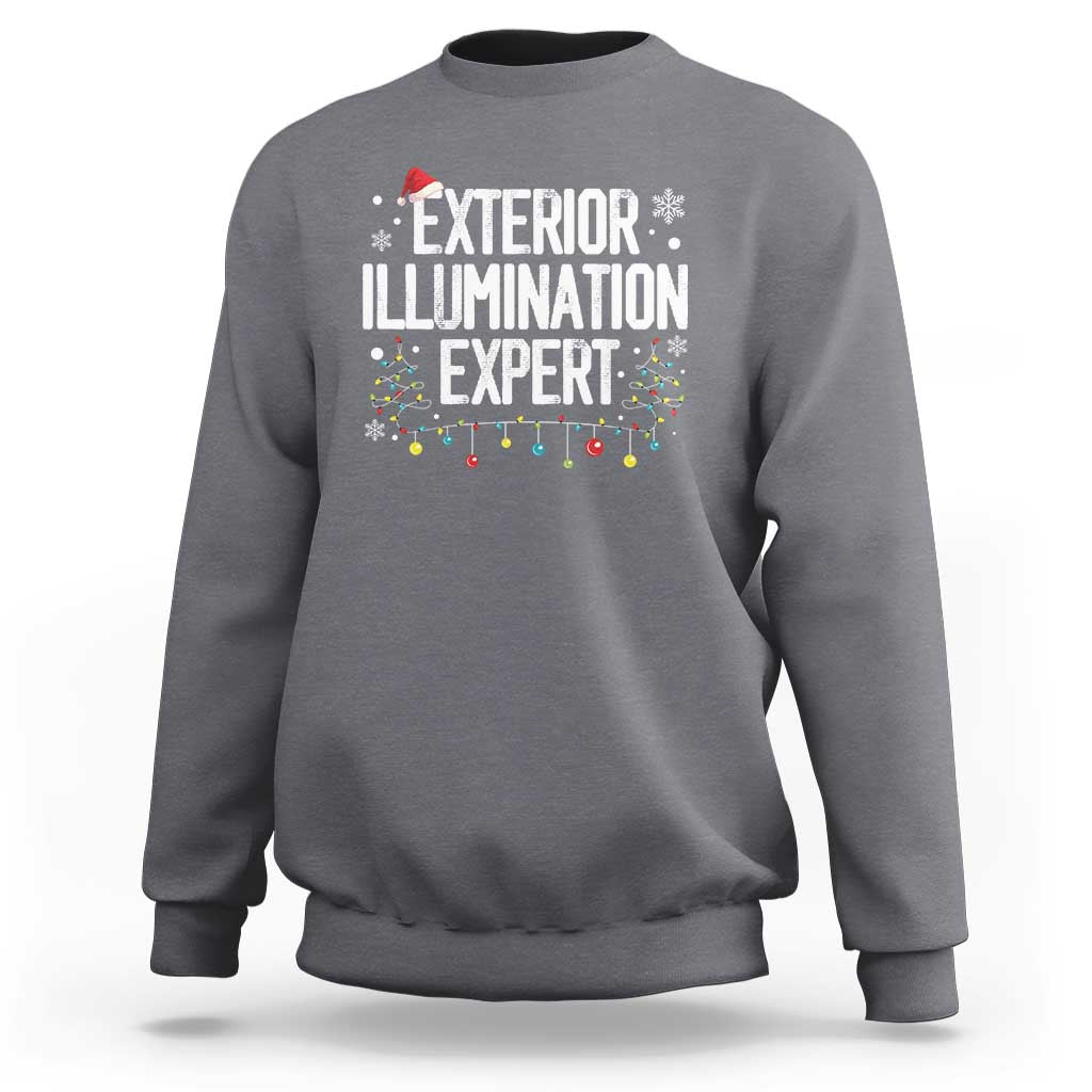 Funny Christmas Sweatshirt Exterior Illumination Expert Christmas Lights - Wonder Print Shop