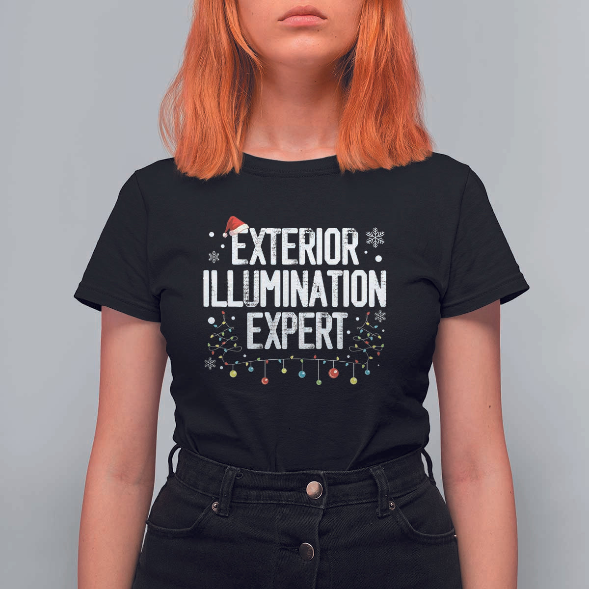 Funny Christmas T Shirt For Women Exterior Illumination Expert Christmas Lights - Wonder Print Shop