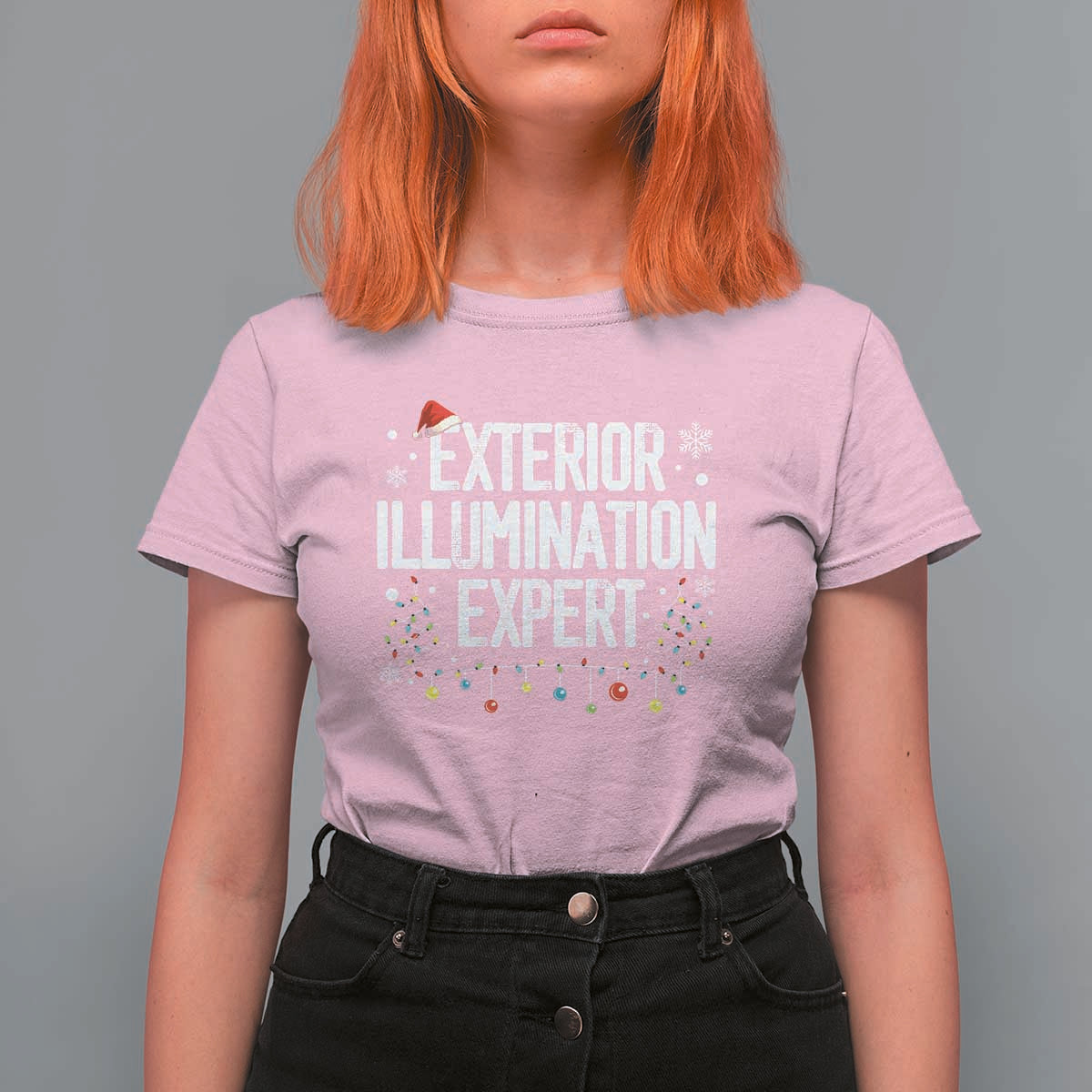 Funny Christmas T Shirt For Women Exterior Illumination Expert Christmas Lights - Wonder Print Shop