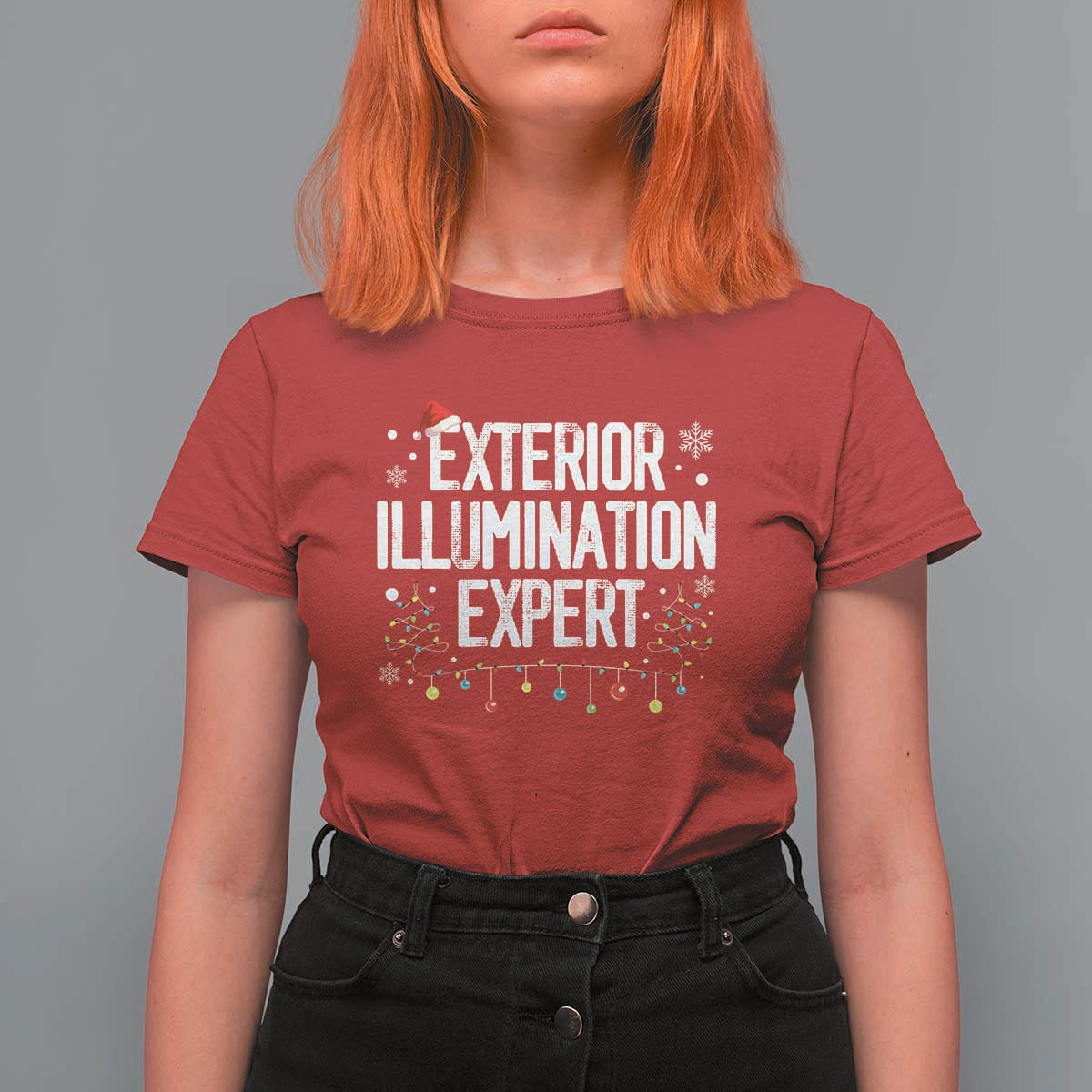 Funny Christmas T Shirt For Women Exterior Illumination Expert Christmas Lights - Wonder Print Shop
