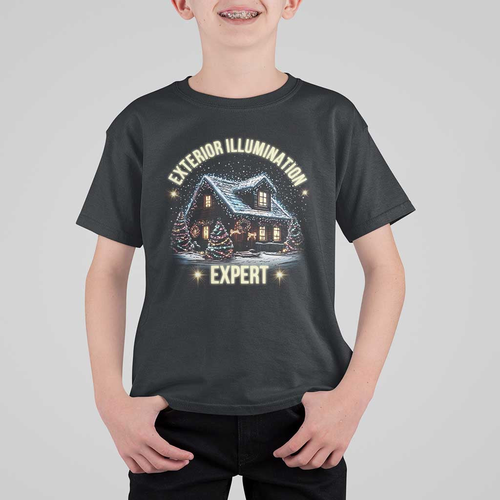 Funny Christmas T Shirt For Kid Exterior Illumination Expert Christmas Lights Home - Wonder Print Shop
