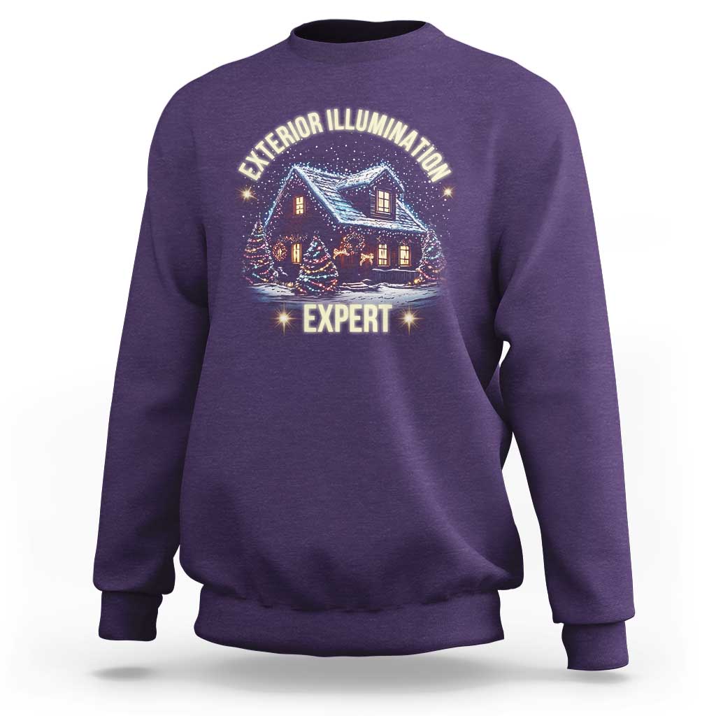 Funny Christmas Sweatshirt Exterior Illumination Expert Christmas Lights Home - Wonder Print Shop