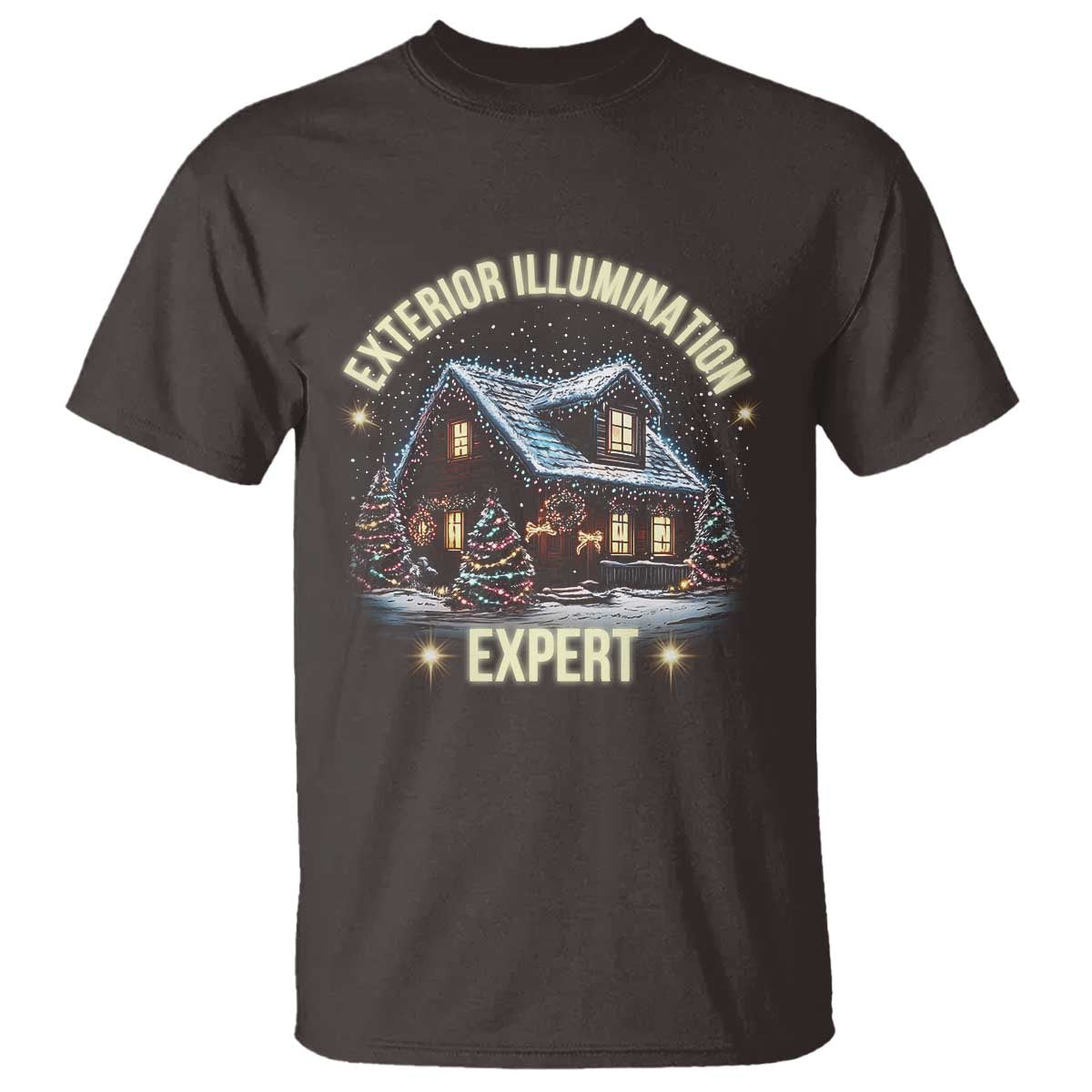 Funny Christmas T Shirt Exterior Illumination Expert Christmas Lights Home - Wonder Print Shop