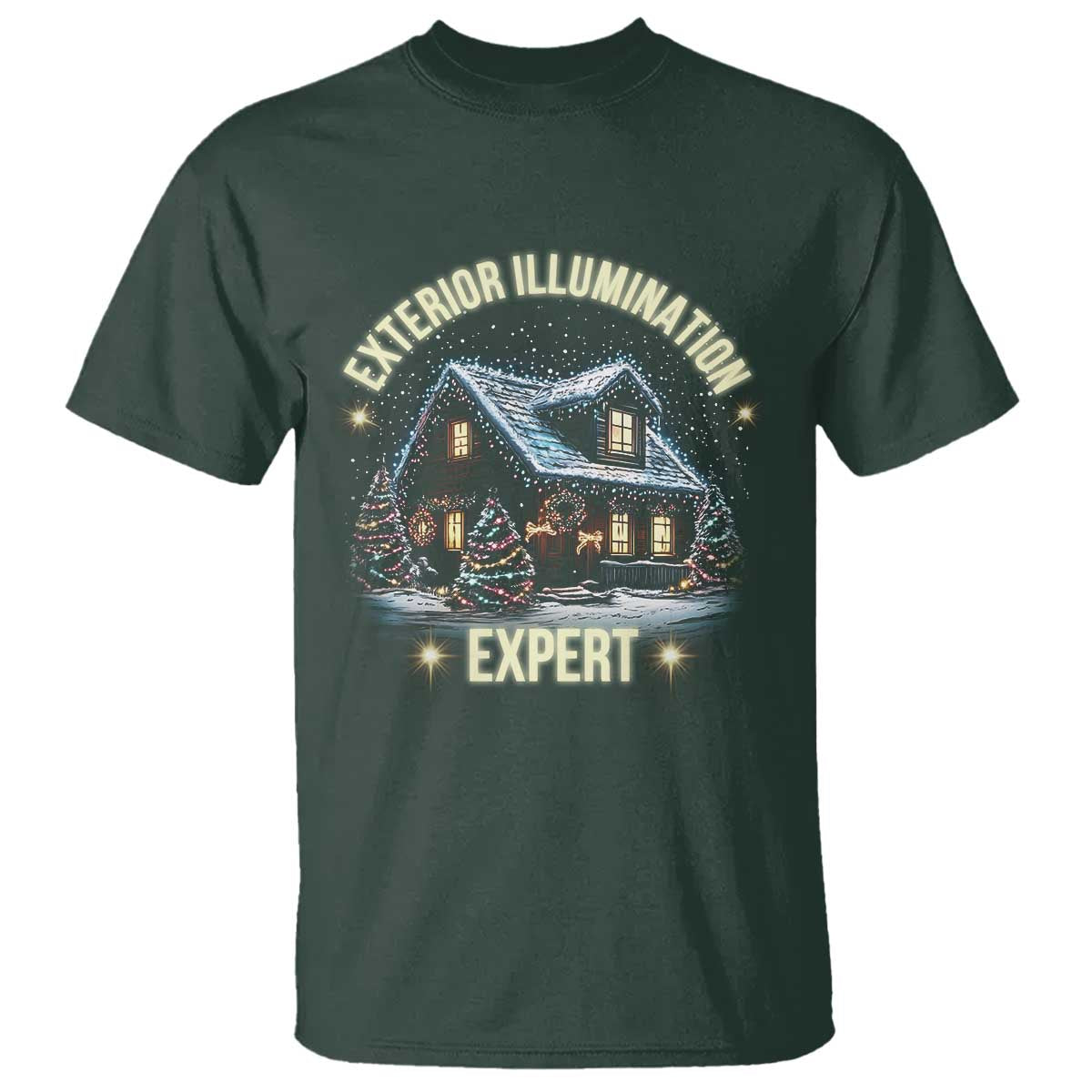 Funny Christmas T Shirt Exterior Illumination Expert Christmas Lights Home - Wonder Print Shop