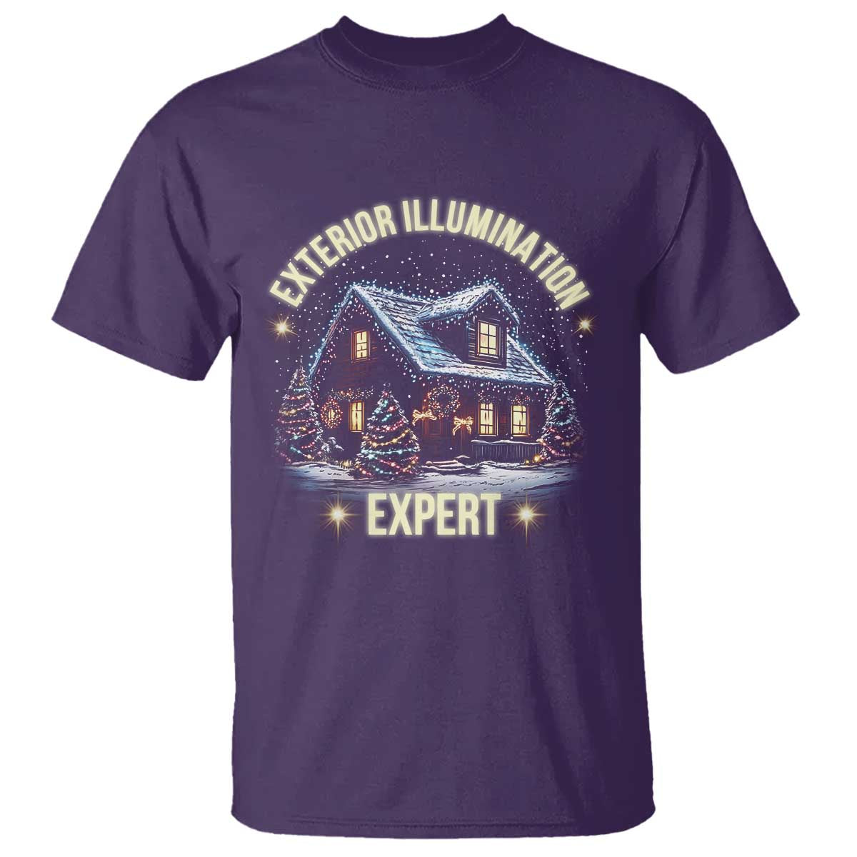 Funny Christmas T Shirt Exterior Illumination Expert Christmas Lights Home - Wonder Print Shop