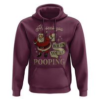 Funny Christmas Hoodie He Sees You When You Are Pooping