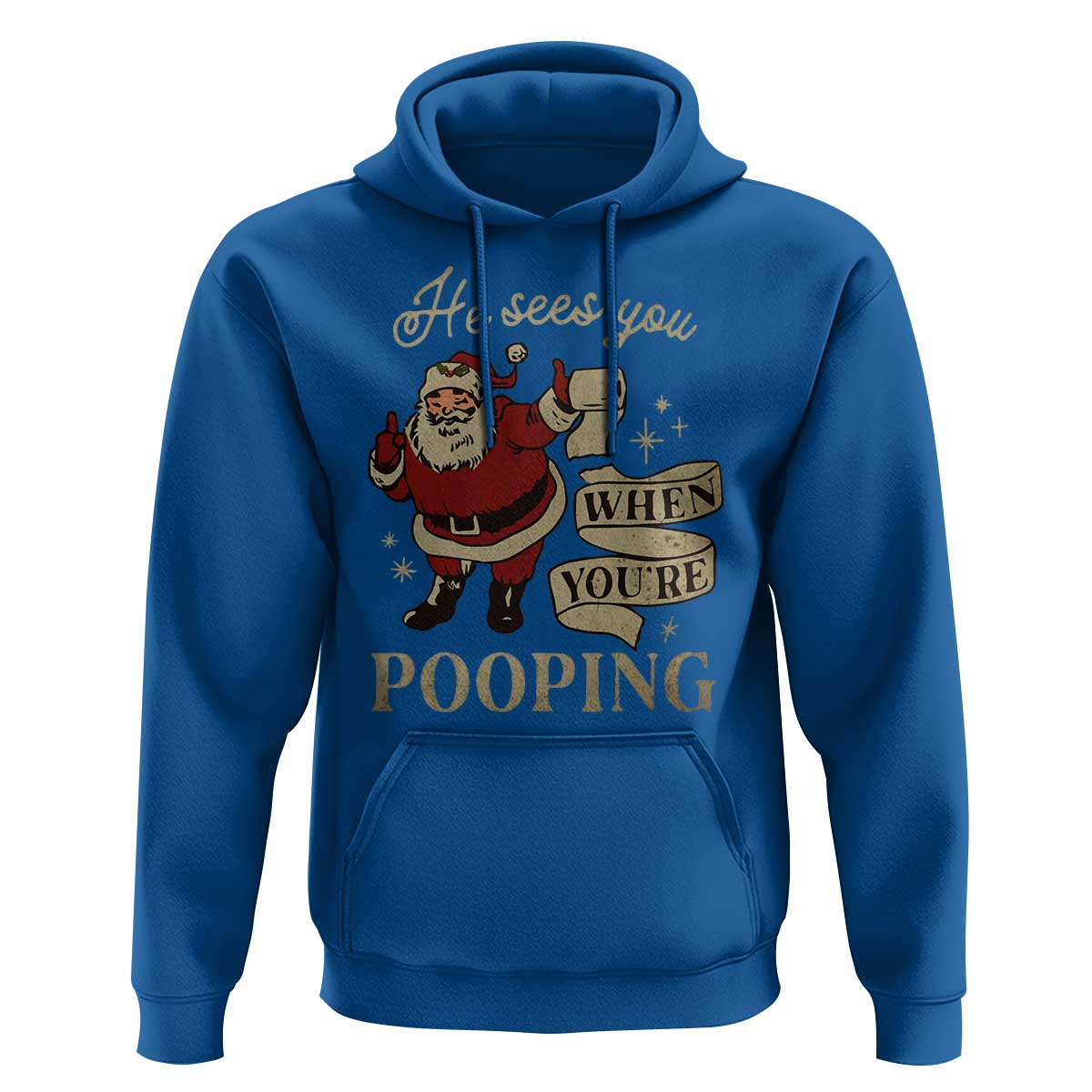 Funny Christmas Hoodie He Sees You When You Are Pooping