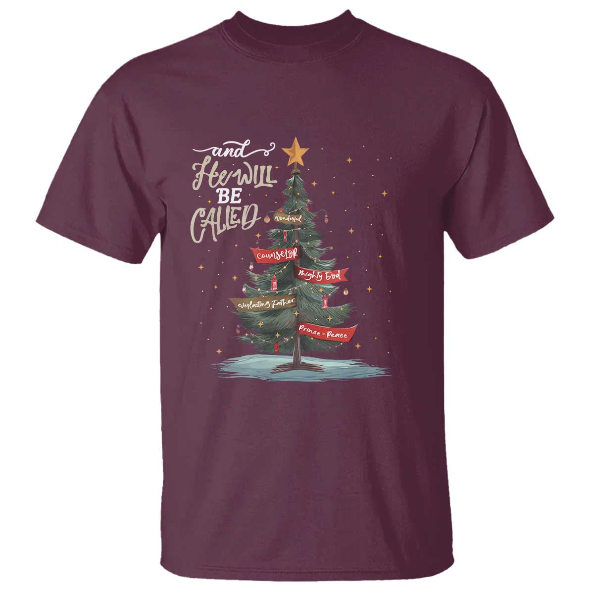 Xmas Christian T Shirt He Will Be Called Wonderful Counselor - Wonder Print Shop