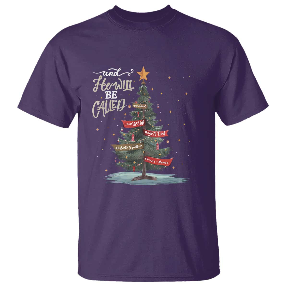 Xmas Christian T Shirt He Will Be Called Wonderful Counselor - Wonder Print Shop