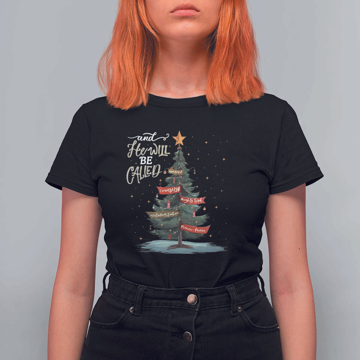 Xmas Christian T Shirt For Women He Will Be Called Wonderful Counselor - Wonder Print Shop