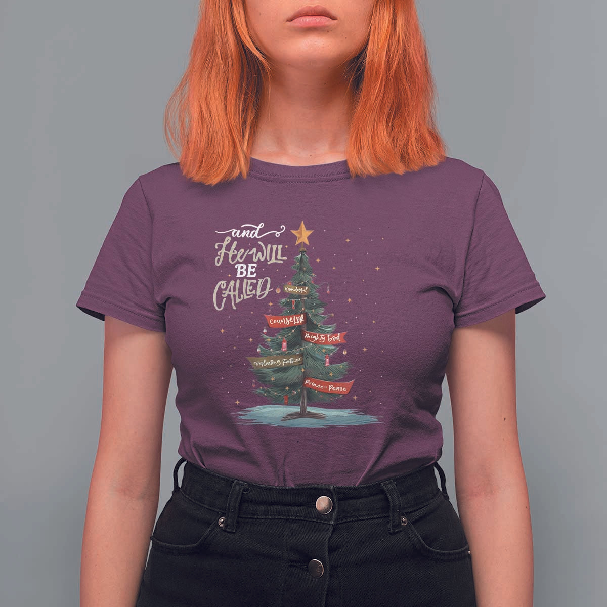 Xmas Christian T Shirt For Women He Will Be Called Wonderful Counselor - Wonder Print Shop