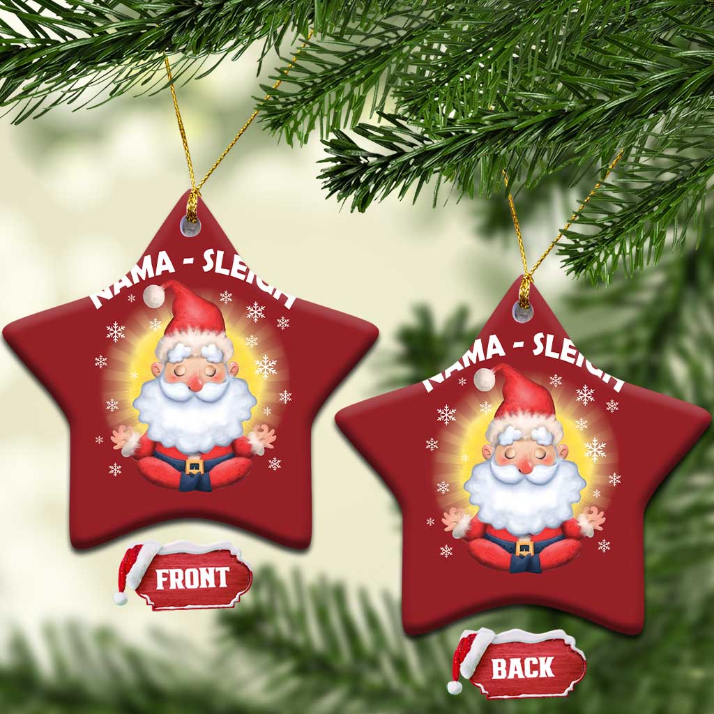 Xmas Yoga Christmas Ornament Nama Sleigh Cute Santa - Wonder Print Shop