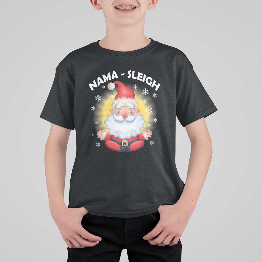 Christmas Yoga T Shirt For Kid Nama Sleigh Cute Santa - Wonder Print Shop