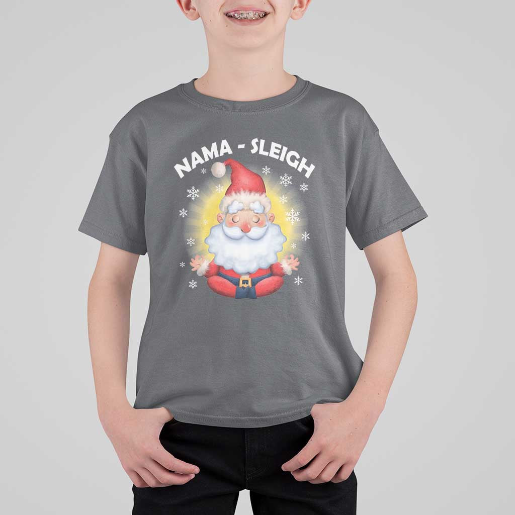 Christmas Yoga T Shirt For Kid Nama Sleigh Cute Santa - Wonder Print Shop