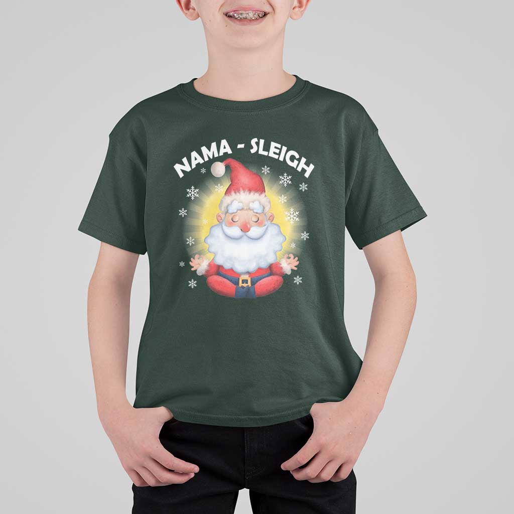 Christmas Yoga T Shirt For Kid Nama Sleigh Cute Santa - Wonder Print Shop