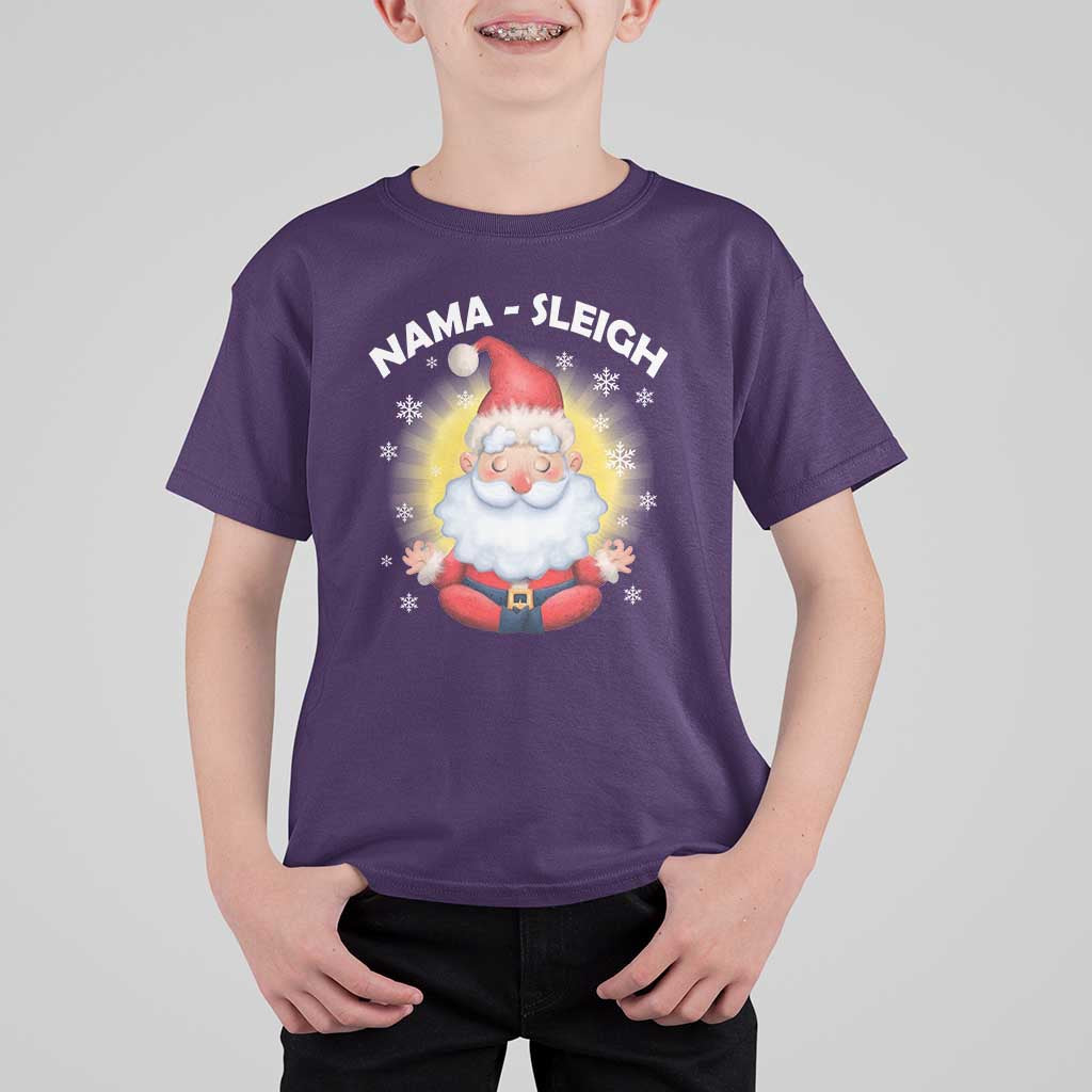 Christmas Yoga T Shirt For Kid Nama Sleigh Cute Santa - Wonder Print Shop