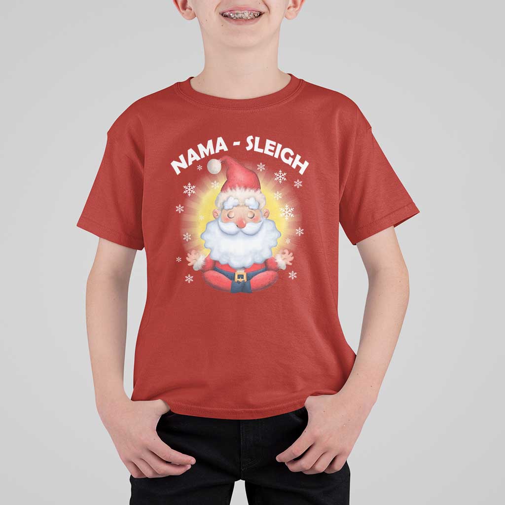 Christmas Yoga T Shirt For Kid Nama Sleigh Cute Santa - Wonder Print Shop