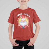 Christmas Yoga T Shirt For Kid Nama Sleigh Cute Santa - Wonder Print Shop