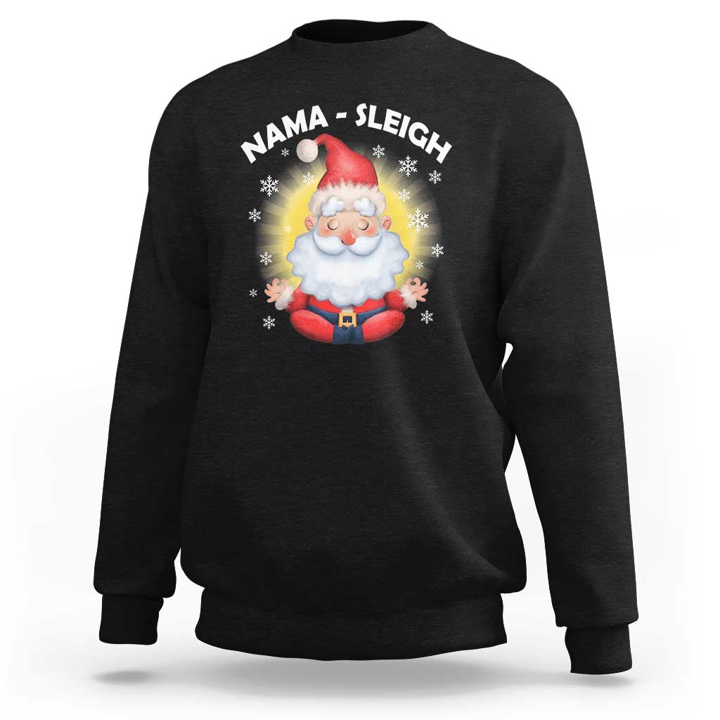 Christmas Yoga Sweatshirt Nama Sleigh Cute Santa - Wonder Print Shop