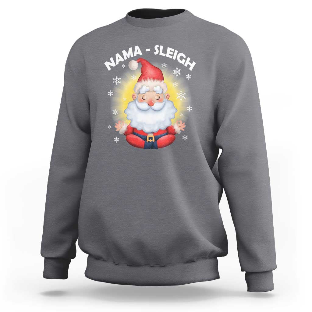 Christmas Yoga Sweatshirt Nama Sleigh Cute Santa - Wonder Print Shop