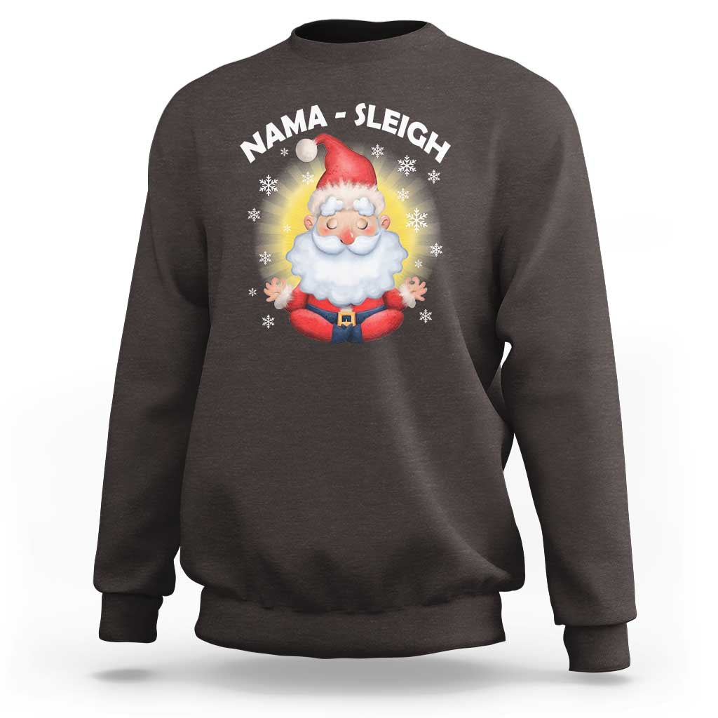Christmas Yoga Sweatshirt Nama Sleigh Cute Santa - Wonder Print Shop
