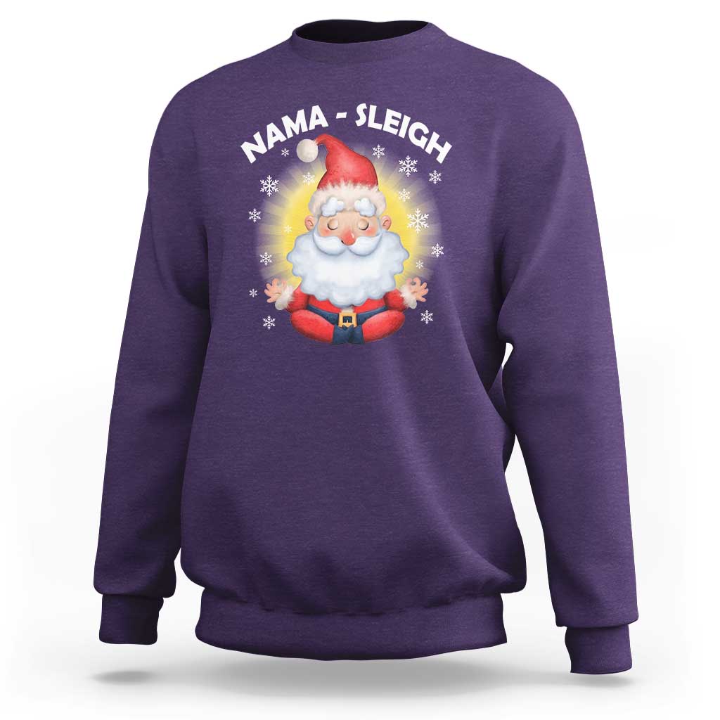 Christmas Yoga Sweatshirt Nama Sleigh Cute Santa - Wonder Print Shop