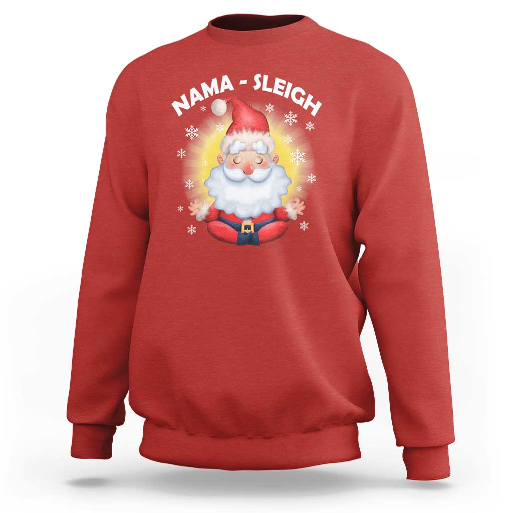 Christmas Yoga Sweatshirt Nama Sleigh Cute Santa - Wonder Print Shop