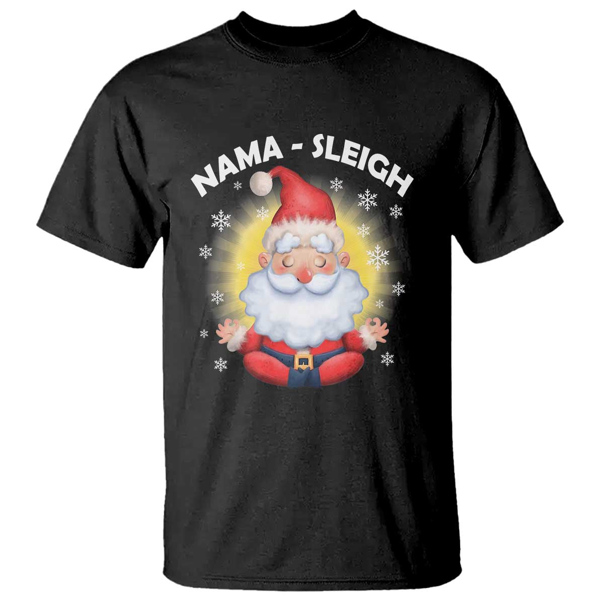 Christmas Yoga T Shirt Nama Sleigh Cute Santa - Wonder Print Shop