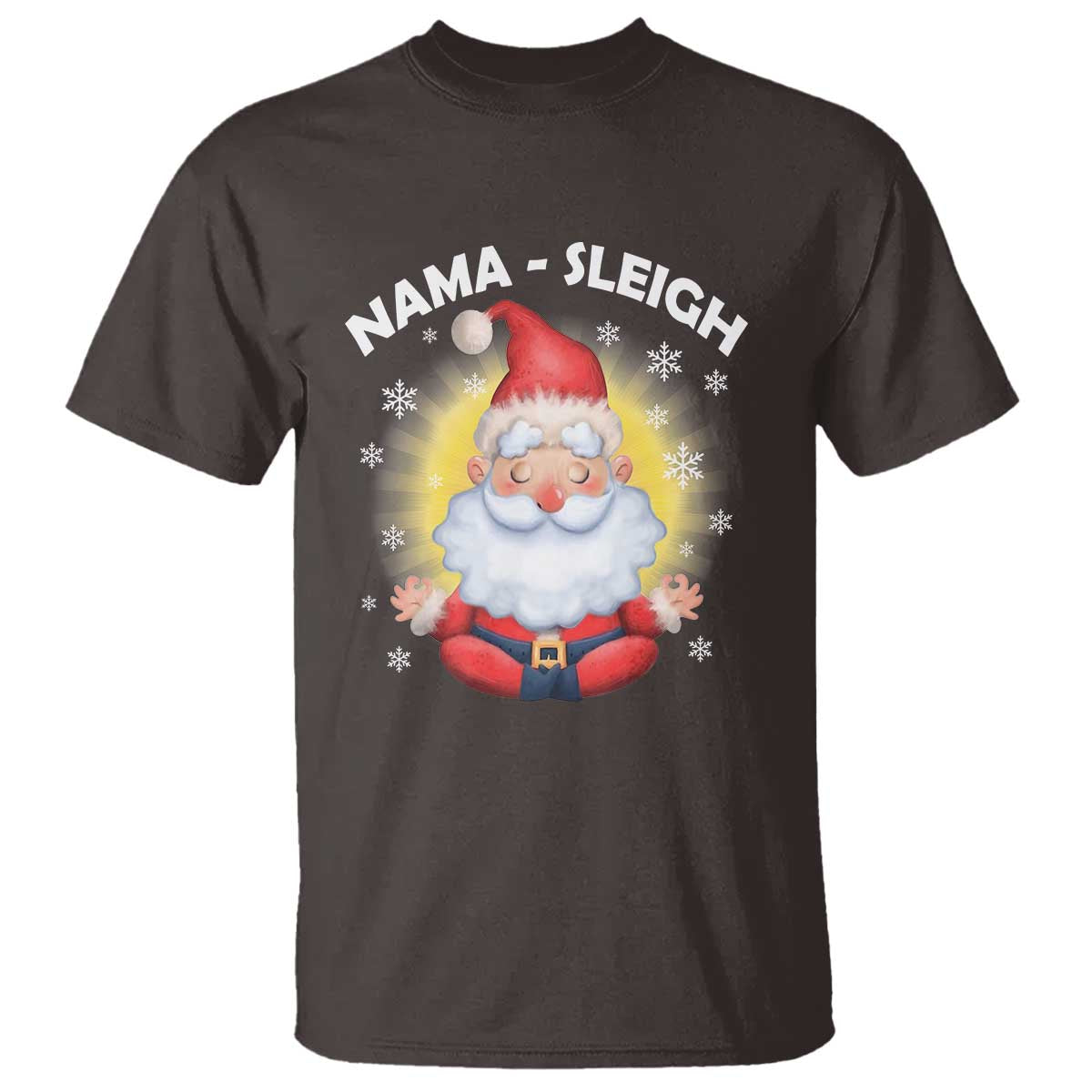 Christmas Yoga T Shirt Nama Sleigh Cute Santa - Wonder Print Shop