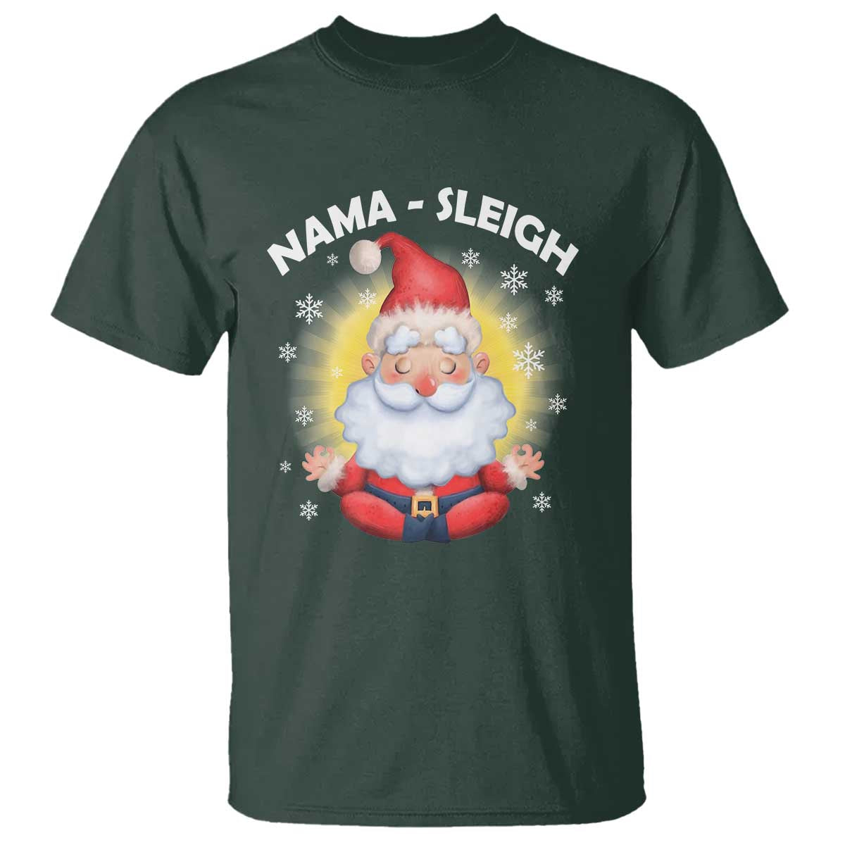 Christmas Yoga T Shirt Nama Sleigh Cute Santa - Wonder Print Shop