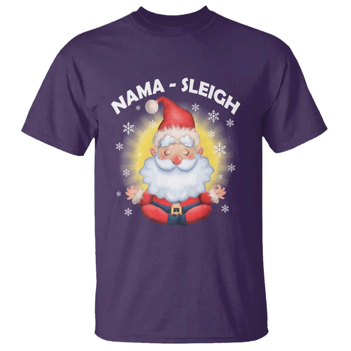 Christmas Yoga T Shirt Nama Sleigh Cute Santa - Wonder Print Shop