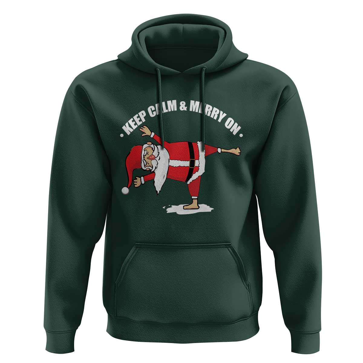 Funny Christmas Yoga Hoodie Keep Calm And Merry On