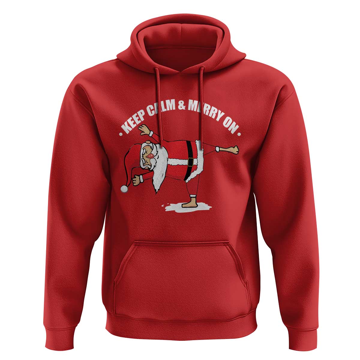 Funny Christmas Yoga Hoodie Keep Calm And Merry On