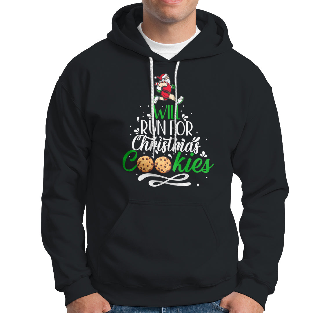 Will Run For Christmas Cookies Santa Running Race Hoodie - Wonder Print Shop