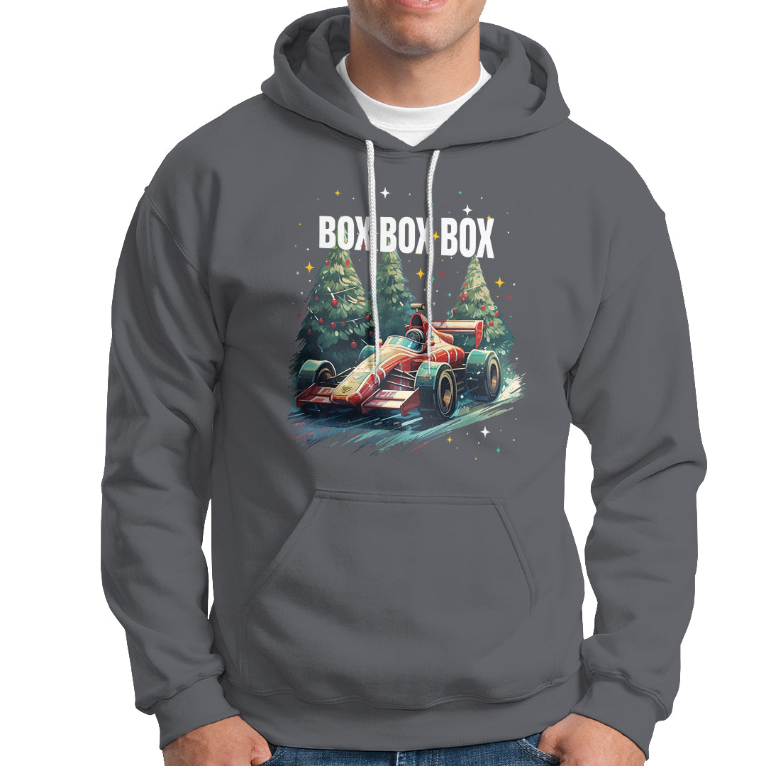 Car Racing Christmas Box Box Box Xmas Tree Colorful Light Hoodie - Wonder Print Shop