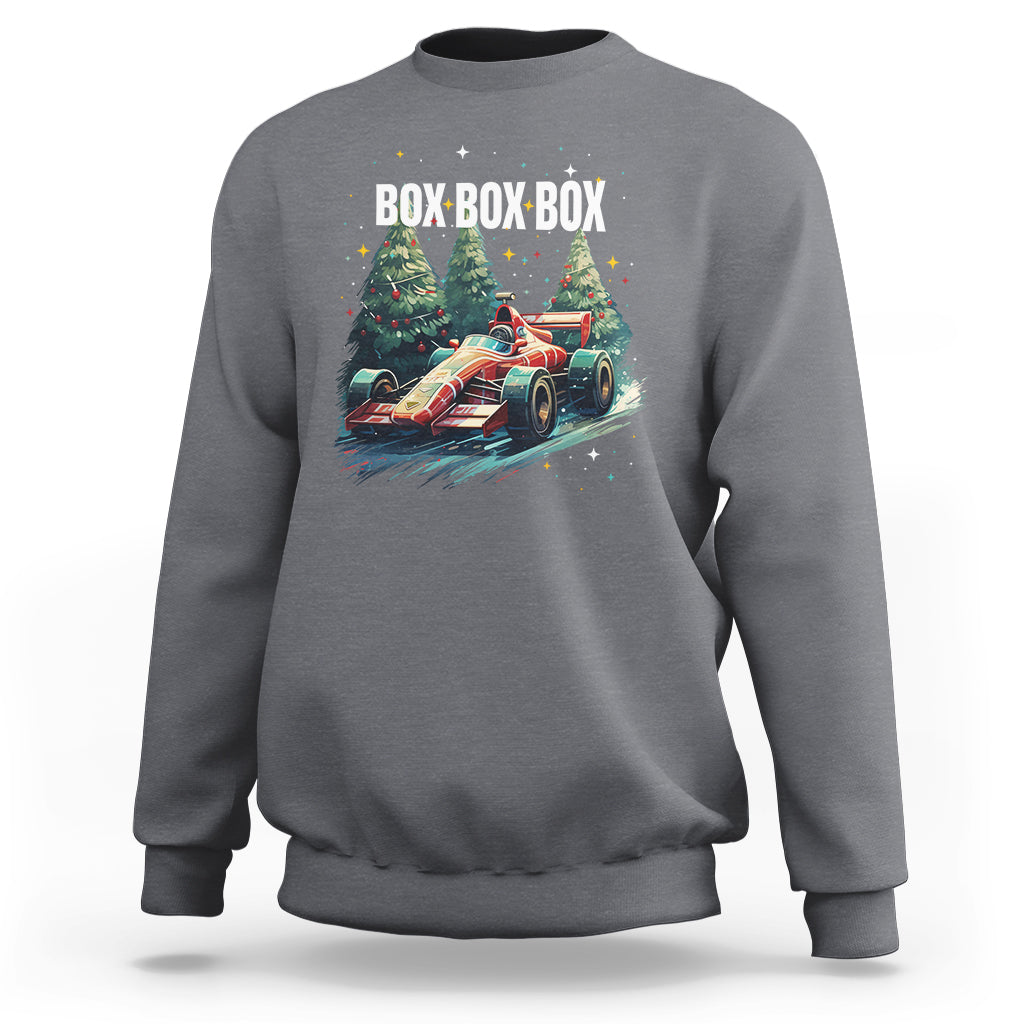 Car Racing Christmas Box Box Box Xmas Tree Colorful Light Sweatshirt - Wonder Print Shop