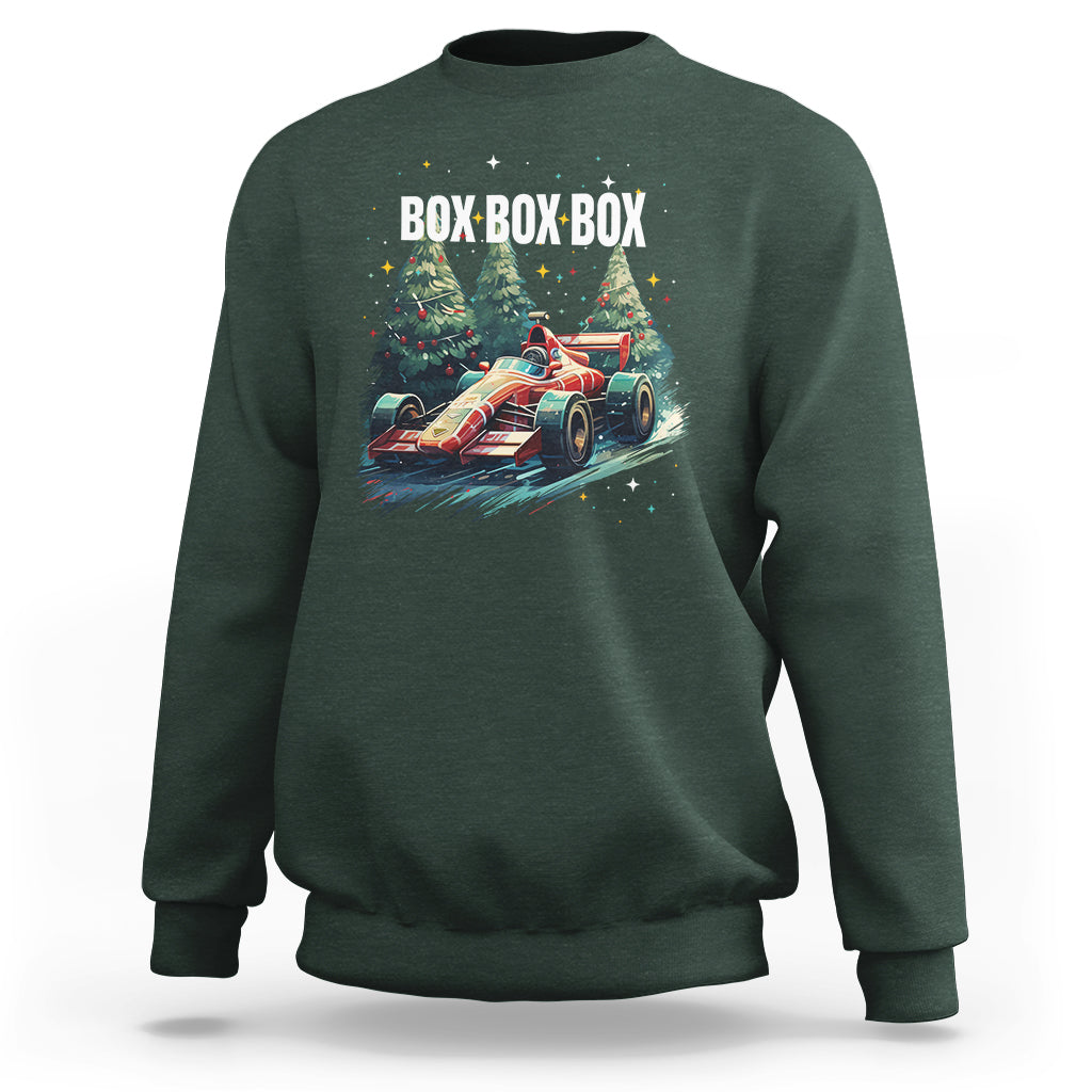 Car Racing Christmas Box Box Box Xmas Tree Colorful Light Sweatshirt - Wonder Print Shop
