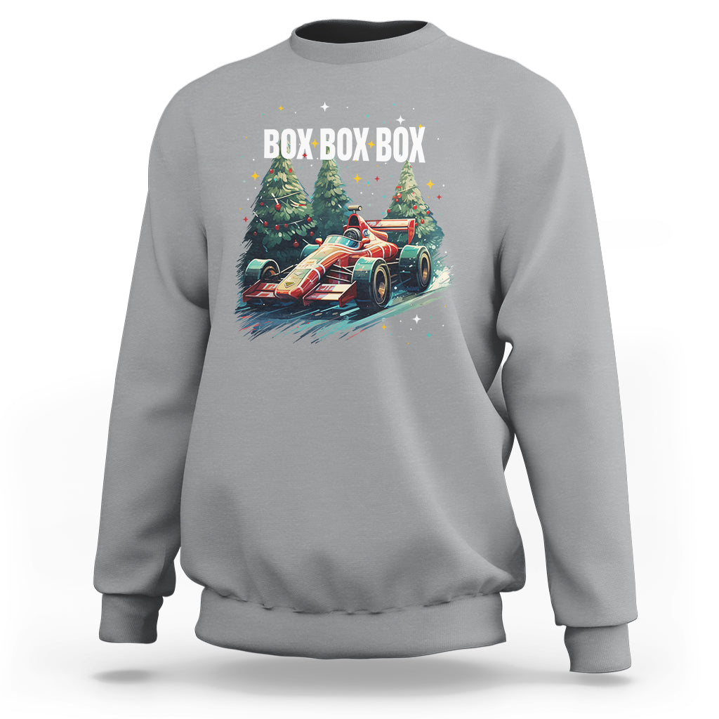 Car Racing Christmas Box Box Box Xmas Tree Colorful Light Sweatshirt - Wonder Print Shop