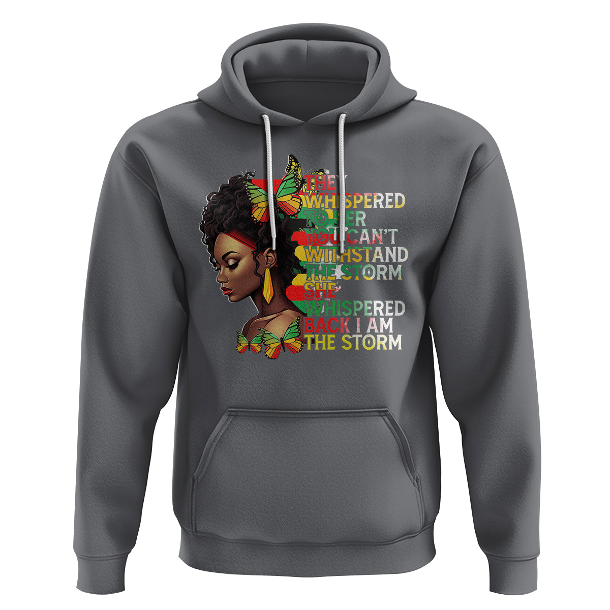 Black History Month Hoodie African Women She Whispered Back I Am The Storm - Wonder Print Shop