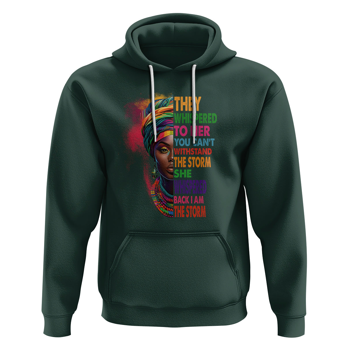 Black History Month Hoodie African Women She Whispered Back I Am The Storm - Wonder Print Shop