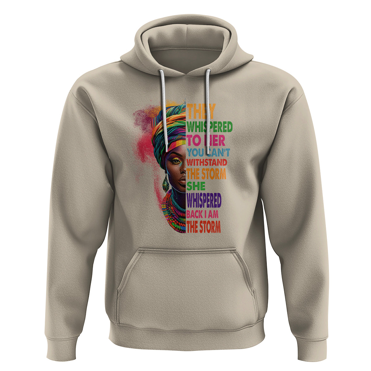 Black History Month Hoodie African Women She Whispered Back I Am The Storm - Wonder Print Shop