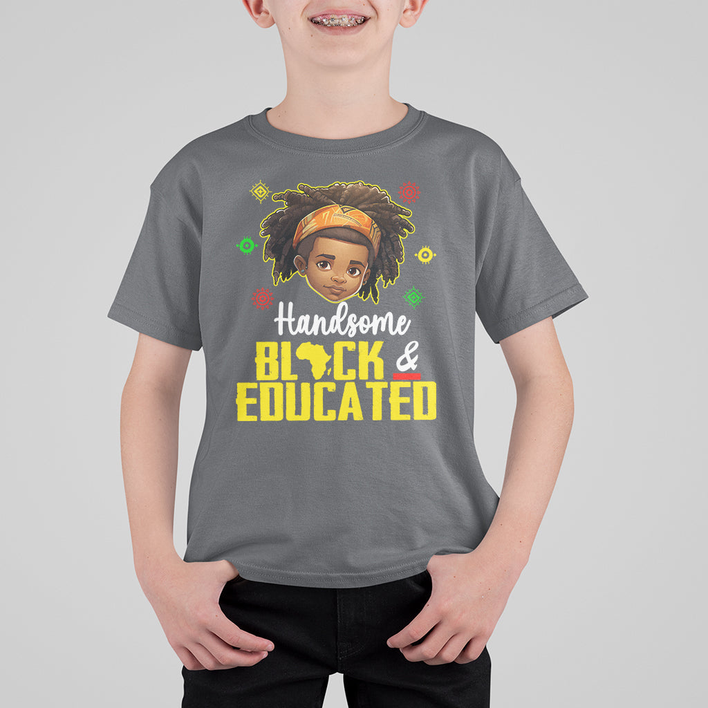 Handsome Black And Educated I Am The Strong African King Boy T Shirt For Kid - Wonder Print Shop