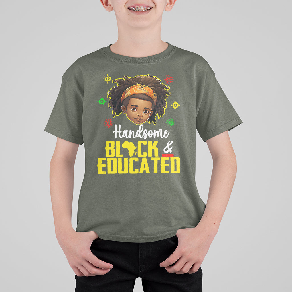 Handsome Black And Educated I Am The Strong African King Boy T Shirt For Kid - Wonder Print Shop