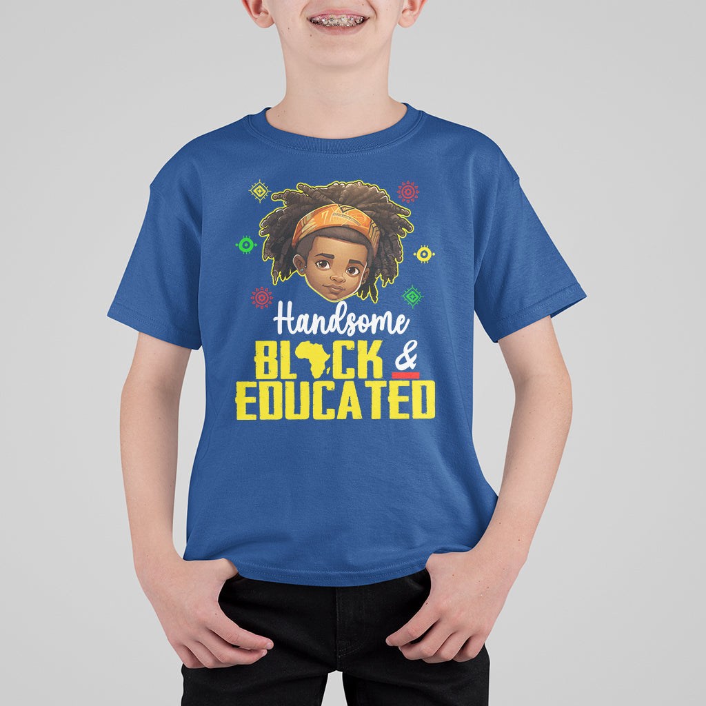 Handsome Black And Educated I Am The Strong African King Boy T Shirt For Kid - Wonder Print Shop