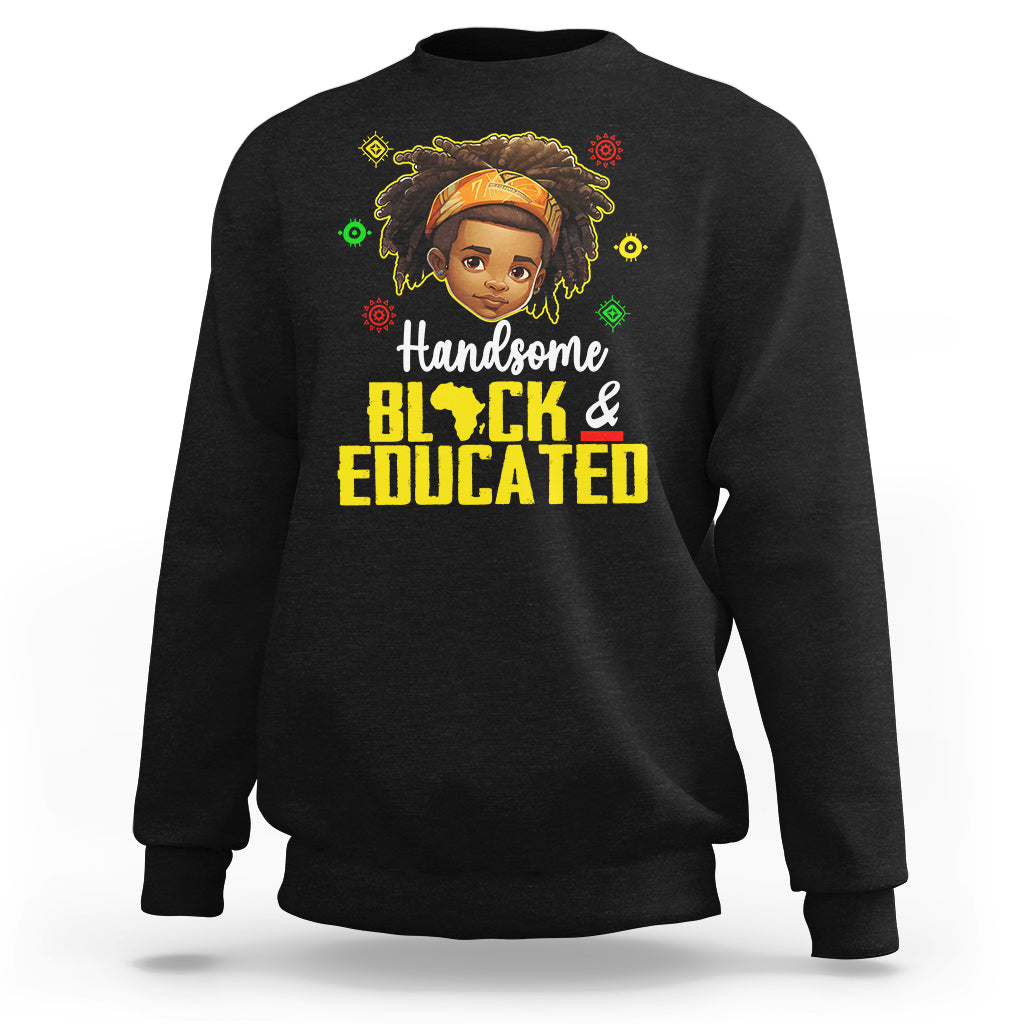 Handsome Black And Educated I Am The Strong African King Boy Sweatshirt - Wonder Print Shop