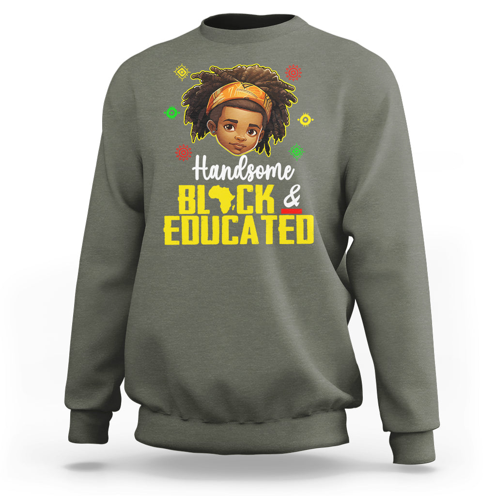 Handsome Black And Educated I Am The Strong African King Boy Sweatshirt - Wonder Print Shop
